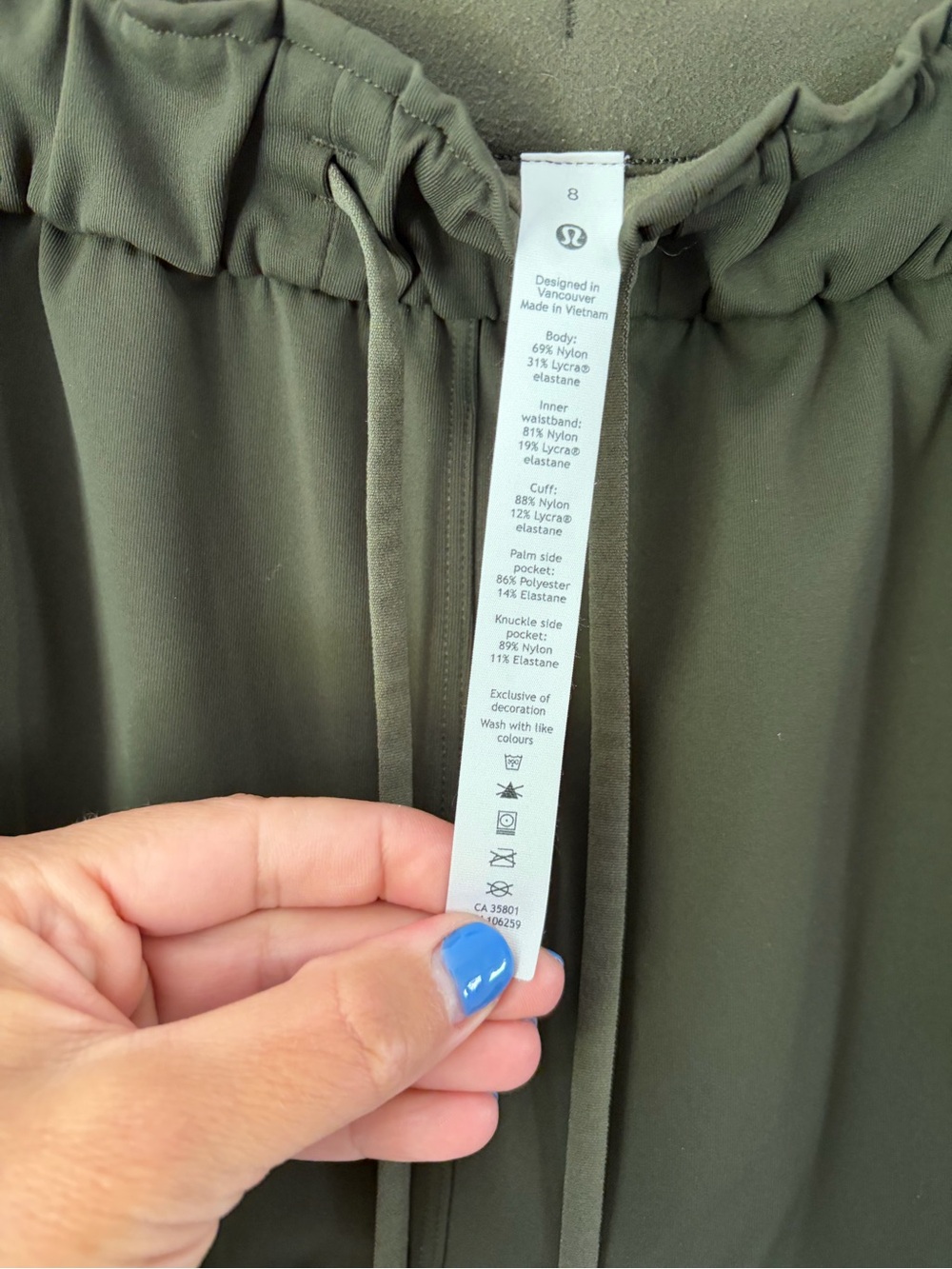 Lululemon Stretch High-Rise Jogger‎ Dark Olive Green Pull-On Pants Size 8 - Picture 7 of 11